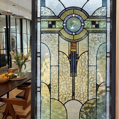 Frosted Glass Window Film Stained Glass Decorative Window Sticker Static Cling Privacy Glass Film For Home