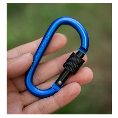 Outdoor Aluminium Alloy D Ring Carabiner Screw Lock Camping Clip Key Chain Hook Spring Snap Hook Hiking Equipment