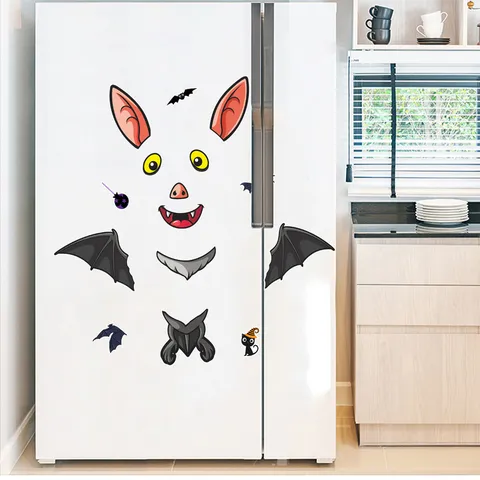 Halloween Pipistrello Magnetico Adesivo per Frigorifero Impermeabile Cartone Animato Frigo Decalcomania Garage Porta Parete Decorazione Festival Forniture per Feste