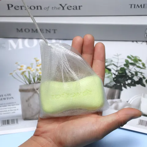 Nylon Soap Foaming Net Bag Drawstring Facial Cleansing Bubble Net Mesh Pouch For Bathroom Handcrafted Soap Storage