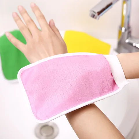Guante de Baño Exfoliante Toalla Fregadora de Doble Cara para Limpieza Corporal Ducha Accesorios de Baño Suministros Diarios