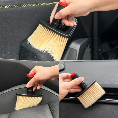 Car Interior Cleaning Brush Air Outlet Dust Removal Tool ABS Soft Hair Detail Brush For Auto Dashboard Gap Cleaning
