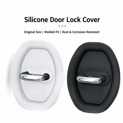 Universal Car Door Lock Protection Pad Silicone Shock Absorber Anti Collision Sticker Car Door Latch Protective Cover Accessories