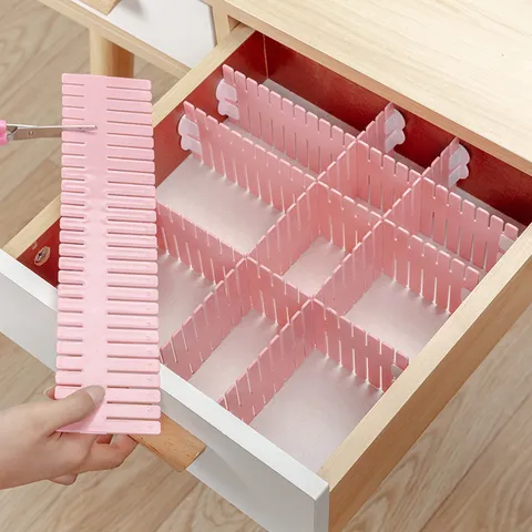 Adjustable Plastic Drawer Divider Grid DIY Storage Partition Organizer For Underwear Socks Makeup Office Supplies