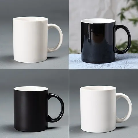 Modern Minimalist Ceramic Coffee Mug Office Tea And Milk Cup With Handle Solid Color Drinkware Ceramic Cup