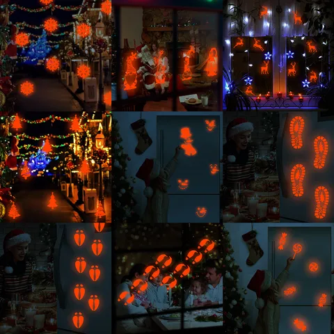 Natale Luminoso Fluorescente Adesivi Murali Al Buio Fiocco di Neve Alce Albero Adesivi Per Festa