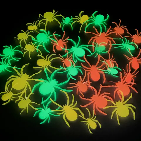 Halloween 3D Luminous Glow In The Dark Spider Wall Stickers Fluorescent Decals Party Window Home Decor Waterproof