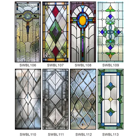 Frosted Glass Window Film Stained Glass Decorative Window Sticker Static Cling Privacy Glass Film For Home