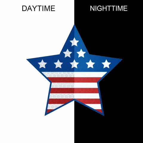 Amerikaanse Onafhankelijkheidsdag Magnetische Reflecterende Ster Autostickers Patriotische Vlag Decals