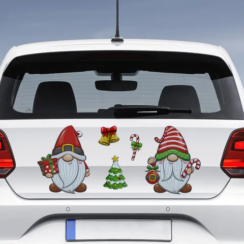 Christmas Car Refrigerator Reflective Luminous Magnetic Stickers Santa Reindeer Holiday Party Home Decor Decals