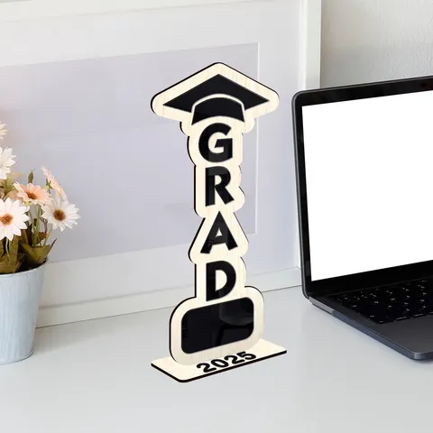Letrero de Mesa de Graduación de Madera 2025 Sombrero de Graduado Adorno de Escritorio Celebración Decoración