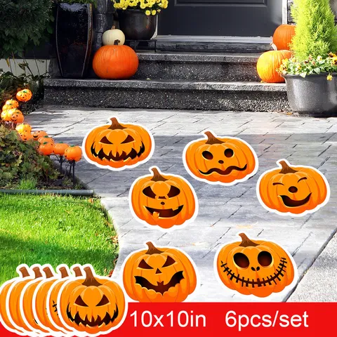 Halloween Pumpkin Spider Ghost Eyeball Floor Wall Stickers Waterproof PVC Decals For Home Festive Party Decor