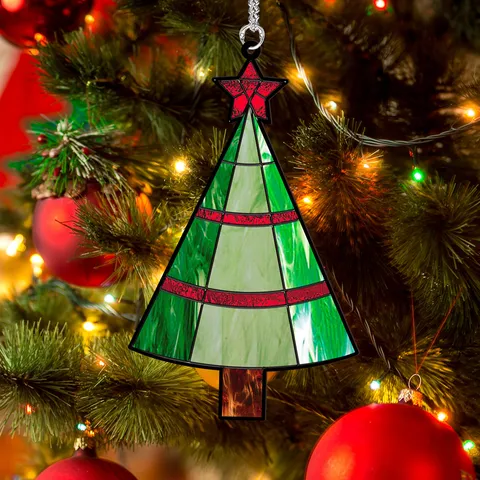 Ornement Suspendu Arbre de Noël en Acrylique Sapin Flocon de Neige Plaque Imprimée UV Avec Chaîne Et Ventouse Décoration Murale