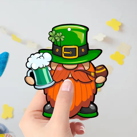San Patrizio Gnomo di Legno Decorazione Appendere Festival Irlandese Decorazione Murale Segni Portafortuna