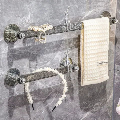 Modern Luxus Gletschermuster Badezimmer Handtuchhalter Wandmontierte Acryl Und Metall Aufbewahrungsregal Für Zuhause Waschraum