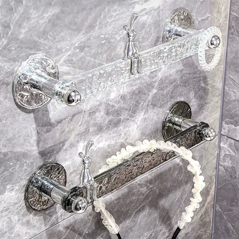 Modern Luxus Gletschermuster Badezimmer Handtuchhalter Wandmontierte Acryl Und Metall Aufbewahrungsregal Für Zuhause Waschraum