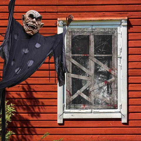Halloween Blutige Nonne Gesichtsstoff Fenster Dekoration Banner