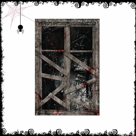 Halloween Blutige Nonne Gesichtsstoff Fenster Dekoration Banner