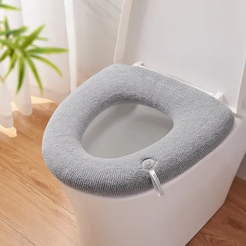 Funda de Asiento de Inodoro de Peluche Espesada Cálida Suave Lavable Alfombrilla de Tapa de Inodoro Estilo Nórdico Cojín de Asiento de Inodoro