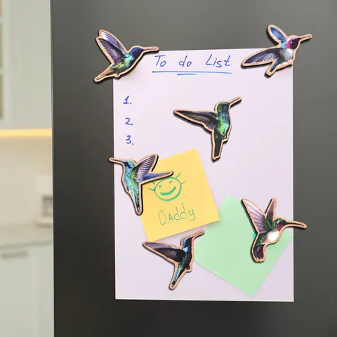 Houten Magnetische Koelkaststickers Cartoon Vluchtende Vogel Keuken Huis Decoratieve Schattige Dieren Magnetische Decals