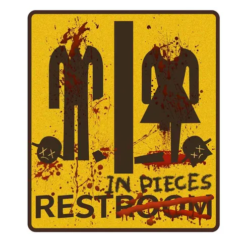 Halloween Blutiger Toiletten Wandaufkleber Horror Zombie Badezimmer Schild PVC Gruselig Party Dekor