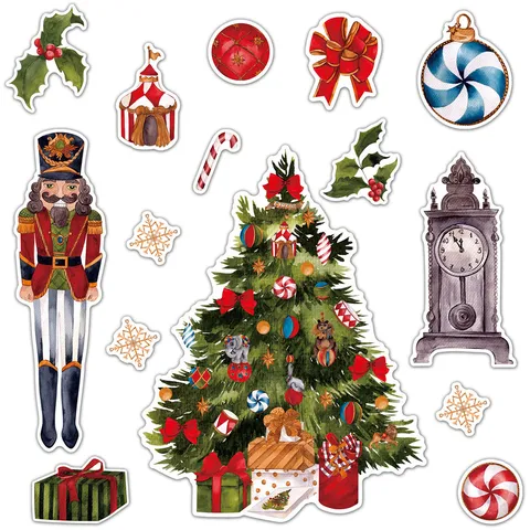 Christmas Magnetic Refrigerator Stickers Nutcracker Santa Dishwasher Magnet Cover Waterproof PVC Holiday Home Decor