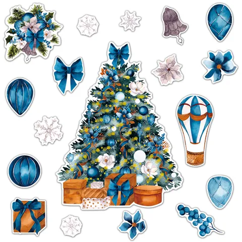 Christmas Magnetic Fridge Sticker PVC Waterproof Christmas Tree Snowman Holiday Decoration For Home Kitchen