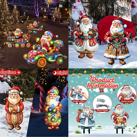 Christmas Garden Decorative Yard Luminous Stake Waterproof LED Light Holiday Party Outdoor Lawn Decor Ornament