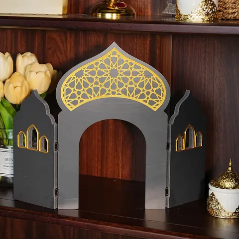 Middle Eastern Style Architectural Desktop Ornament Hollow Geometric Festival Party Home Decoration