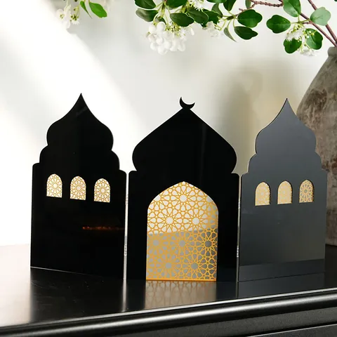 Middle Eastern Ethnic Style Acrylic Desktop Ornament Hollow Geometric Table Decor Festival Home Decoration