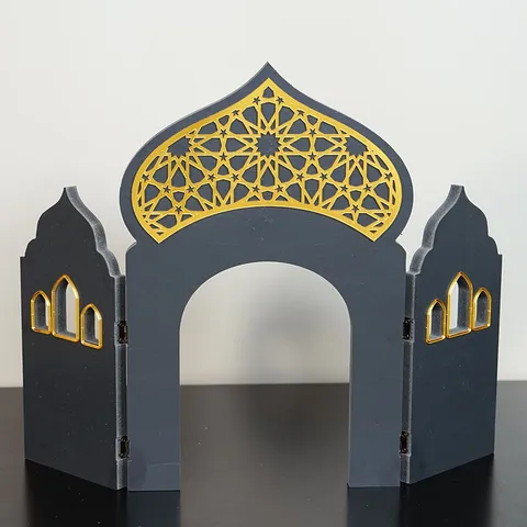 Middle Eastern Style Architectural Desktop Ornament Hollow Geometric Festival Party Home Decoration