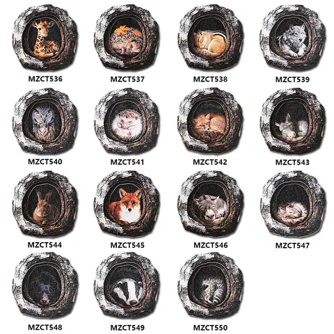 Wooden Tree Hole Animal Fridge Magnet Cute Wildlife Refrigerator Magnetic Sticker Home Decor