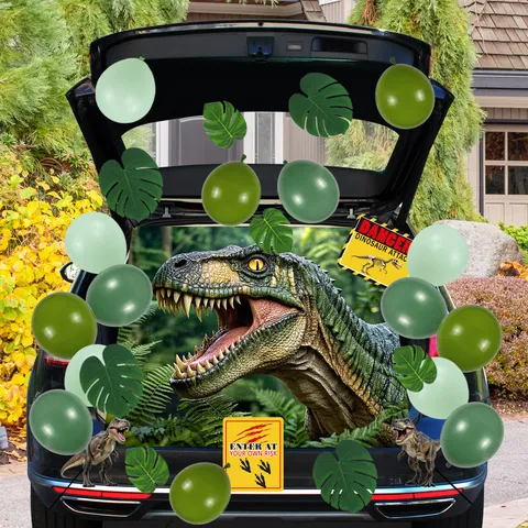 Halloween Jurassic Dinosaur Garage Door Sticker Car Trunk Decoration Set PVC Waterproof Wall Mural Party Prop