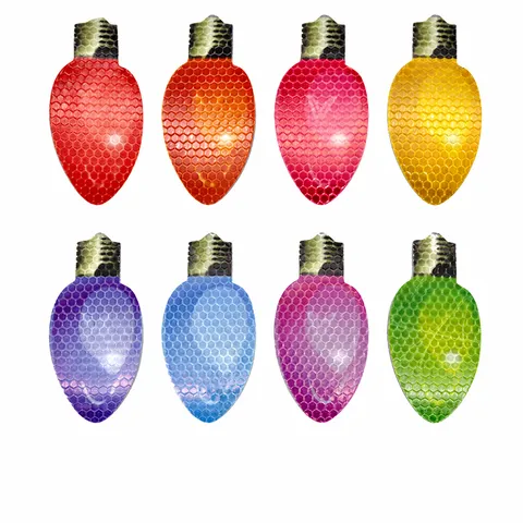 Christmas Car Refrigerator Reflective Bulb Lights Magnetic Decals Holiday Party Vehicle Body Decoration Stickers