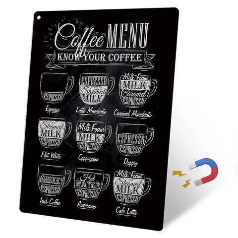 Tabella di Conversione da Cucina in Metallo Magnete da Frigo Segno Menu Caffè Lavagna Segno Sospeso Decorativo da Parete per Cucina