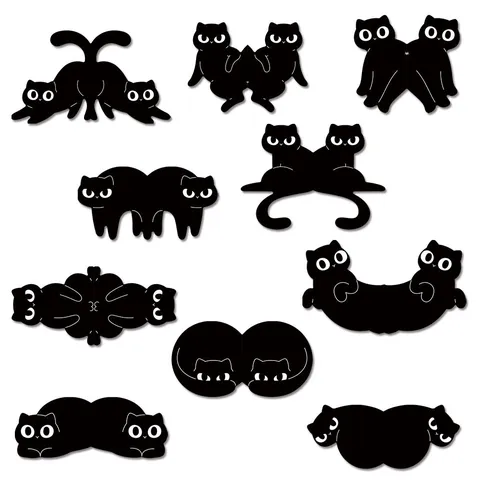 Creative Black Cat Magnetic Bookmarks Cute Animal PVC Soft Magnet Page Markers Reading Stationery Office School Supplies