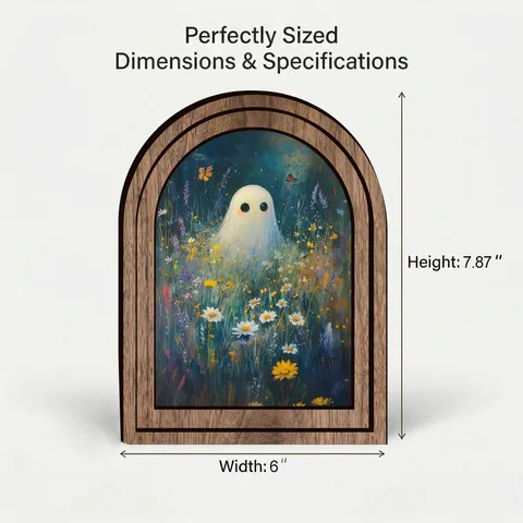 Arte Murale in Legno di Halloween Cornice per Foto Fantasma Rustico Carino Arco Tavola di Legno Decorazione Per Casa Soggiorno Festa