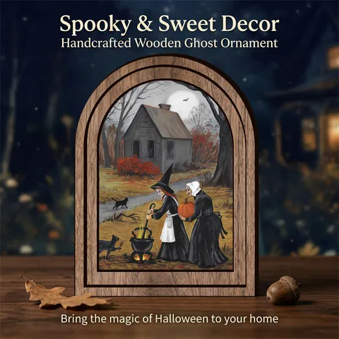 Dipinto Incorniciato in Legno di Halloween Decorazione Rustica Fantasma Zucca Tavola di Legno Arco Arte Murale Segno Per Casa Festa