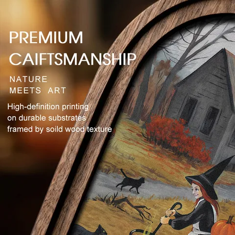 Dipinto Incorniciato in Legno di Halloween Decorazione Rustica Fantasma Zucca Tavola di Legno Arco Arte Murale Segno Per Casa Festa
