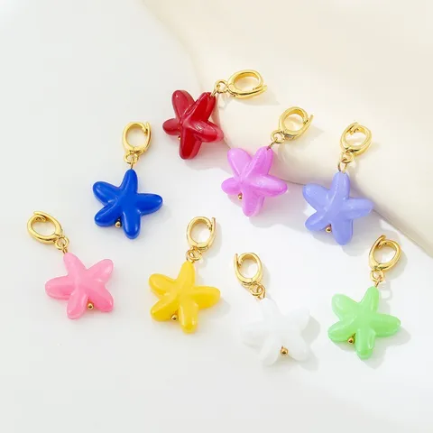 Ciondolo a Forma di Stella Marina in Vetro a Lume Con Chiusura in Rame Ciondolo Colorato per Creazione Gioielli Fai da Te Accessori