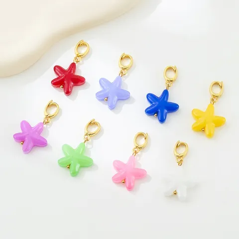 Ciondolo a Forma di Stella Marina in Vetro a Lume Con Chiusura in Rame Ciondolo Colorato per Creazione Gioielli Fai da Te Accessori