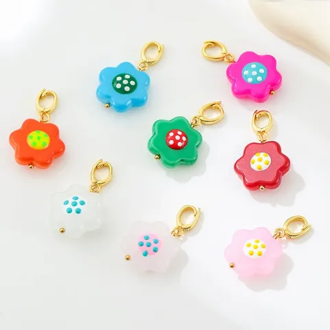 Ciondolo a Fiore in Vetro a Lume Solo (Senza Catena) Ciondolo Fiore Colorato Con Chiusura Universale in Rame Per Fai da Te Creazione Gioielli Bracciale Collana Accessori