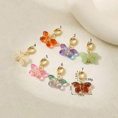 Ciondoli a Farfalla Fai-da-te in Vetro Con Chiusura Universale in Rame per Collane Bracciali Accessori Gioielli Stile Dolce