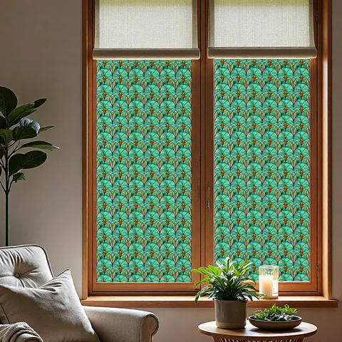 3D Embossed Static Cling Window Film Decorative Glass Sticker Geometric Pattern Privacy Decal For Home Bathroom