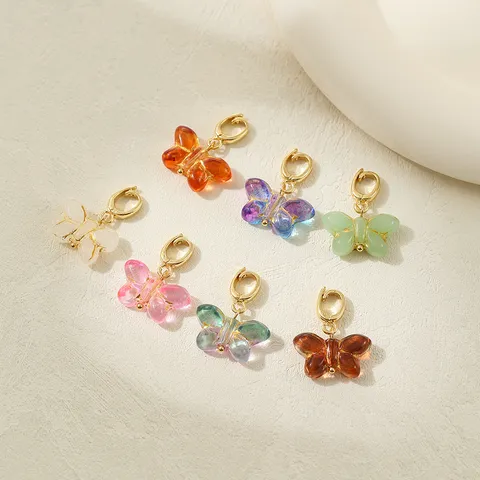 Ciondoli a Farfalla Fai-da-te in Vetro Con Chiusura Universale in Rame per Collane Bracciali Accessori Gioielli Stile Dolce