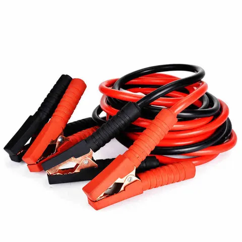 Câbles de Démarrage de Batterie de Voiture Booster d'Urgence Câble Cuivré Robuste avec Pinces Crocodile Totalement Isolées