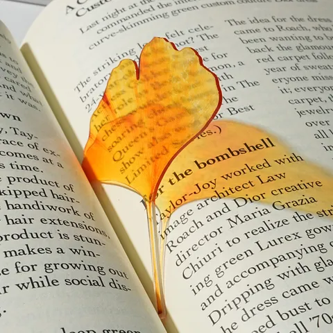 Transparent Acrylic Maple Leaf Bookmark Aesthetic Yellow Leaf Page Marker Cute Stationery For Reading School Supplies