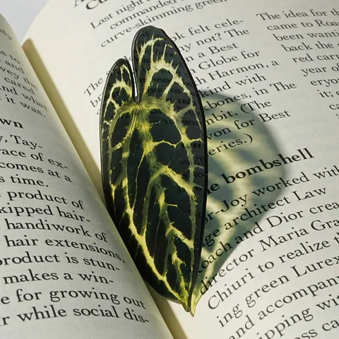 Acrylic Translucent Bookmark Green Leaf Pattern Clear Page Marker Cute Stationery Reading Gift For Students Book Lovers
