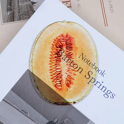 Transparent Acrylic Fruit Melon Slice Bookmark Cute Student Reading Page Marker Book Accessory