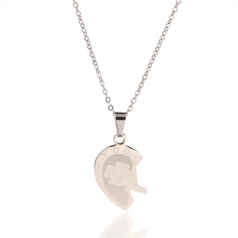 Titanium Steel Heart Key Puzzle Couple Necklace Set Stainless Steel Matching Pendants Jewelry Gift For Lovers